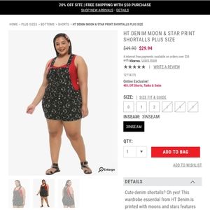 ISO...Hot topic short overalls in a 5x